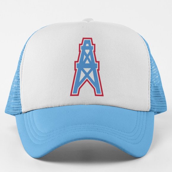 Other - NEW Houston Oilers Foam Trucker Snapback Hat 2-TONE LIGHT BLUE WHITE